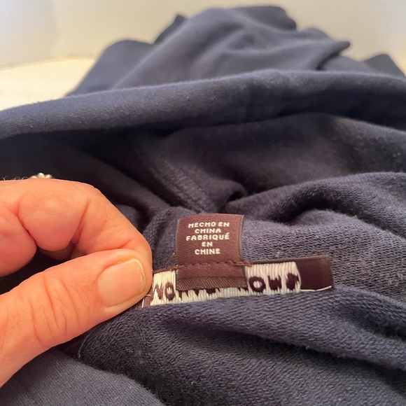 Michael Kors Size M Mens Fleece Logo Zip Up Blue Hoodie drawstring is missing. - Picture 9 of 12